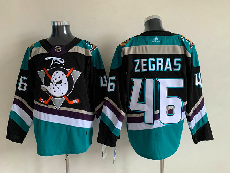 Men's Anaheim Ducks Trevor Zegras #46 Black Breakaway Jersey